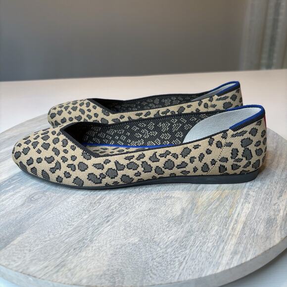 Rothy’s Leopard Print Rounded Toe Red Stripe Slip-On Ballet Flats US Size 6 M - Picture 5 of 11